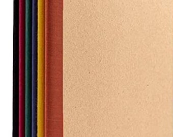 6-Pack Composition Notebook Journals, Kraft Cover with Jewel Tone Spines, 120 Pages, Lined Paper, Small Size (8 in x 5.75 in)