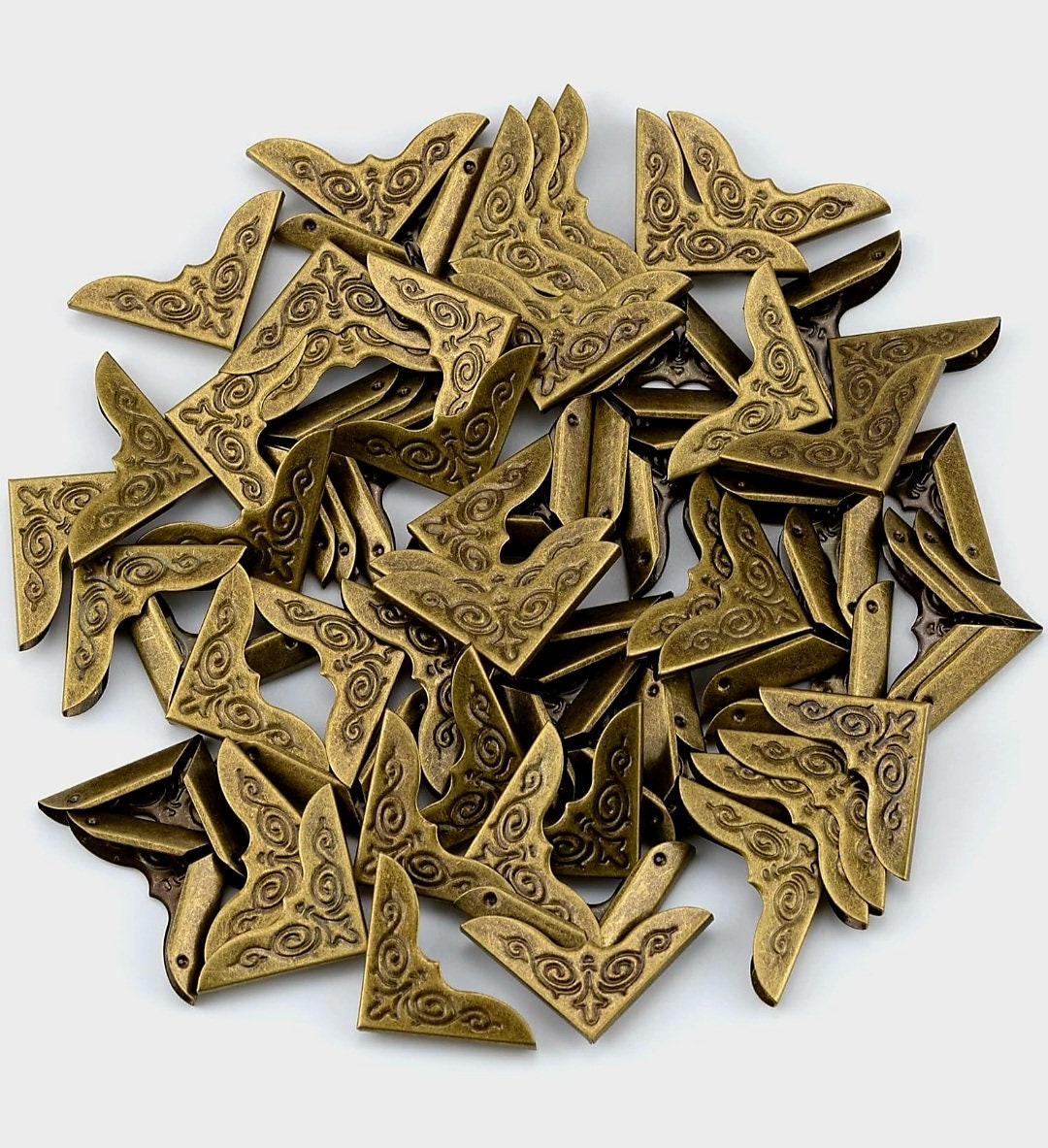 60 /100 Pcs Metal Book Corner Protectors Vintage Style Scrapbooking ...