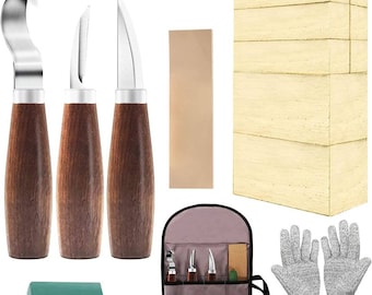 Wood Whittling Kit with Basswood Wood Blocks 