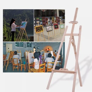 Adjustable Height Professional Folding Durable Art Wooden Easel Sketch Artist Painters Tripod Stand for Painting Supplies