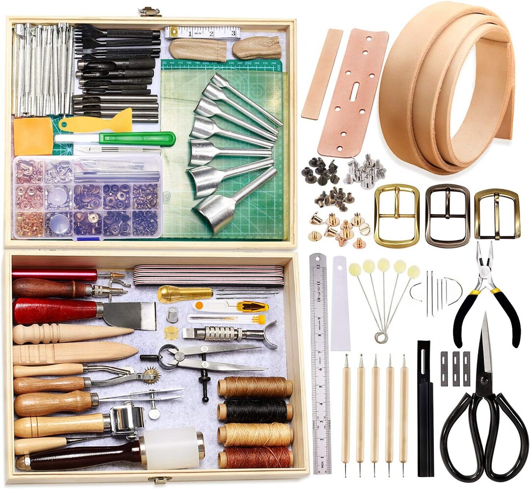 489pcs Leather Working Tools Kit With Instructions,leather Sewing Tools