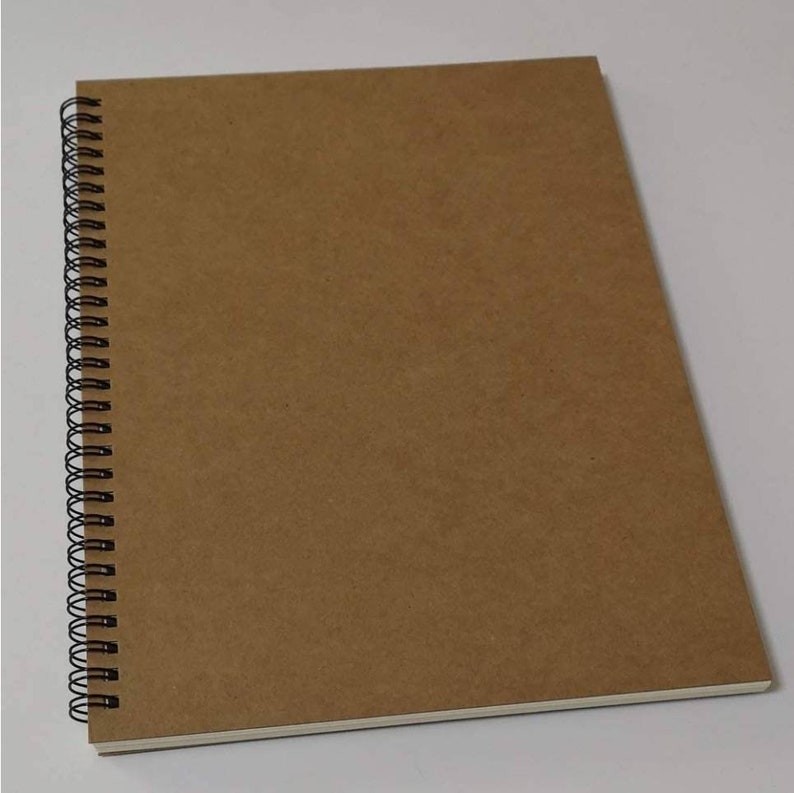 May include: A brown spiral bound notebook with a blank cover.