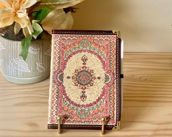 Tapestry Journal in Turkish carpets ,Small Notebook with Pen included ,Fabric Notebook,Lightly Lined pages ,Unique Gift, Handmade Journal