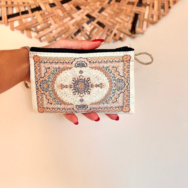 Travel coin purse , Small bag organizer , Mini Handmade Coin Purse, Fabric Zipper Pouch,Ethnic bag , Boho Fabric Pouch, Colleague Gift,