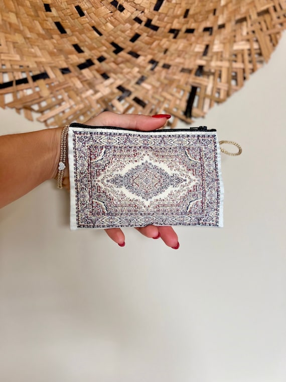 Turkish Woven Fabric Coin Pouch, Small Zipper Bag, Card holder, Christmas gift