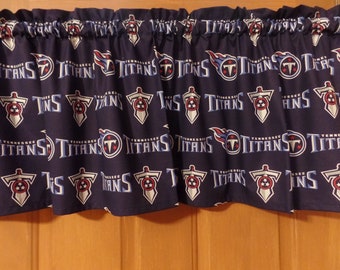Tennessee Titans Valance: Handmade Cotton Window Topper (56" W x 16" L)