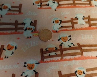 Pink Sheep Fabric: Riley Blake Harmony Farm Quilter Print, 100% Cotton By The Yard
