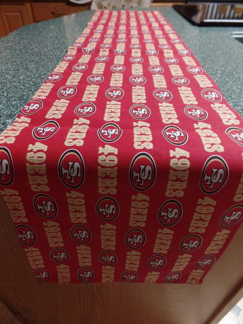 Handmade 49ers Table Runner: NFL Football Party Decor (56