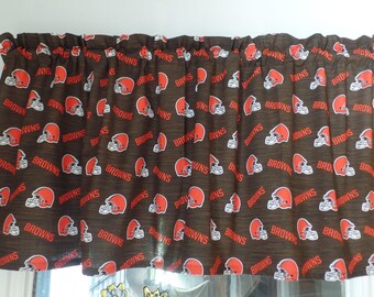 Cleveland Browns Valance: Handmade Cotton Window Topper (43" W x 16" L)
