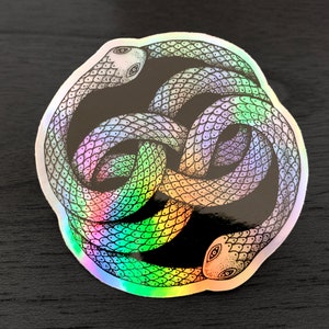 Auryn Holographic Vinyl Sticker, Pen and Ink Illustration, The Neverending Story, Snake Symbol
