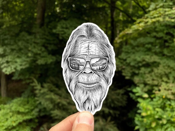 Bigfoot Sunglasses Vinyl Sticker Pen and Ink Illustration - Etsy