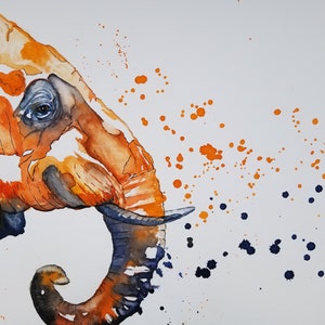 Elephant Watercolor Print