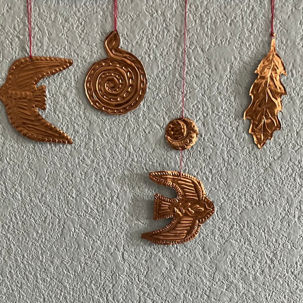 Copper Aluminum Hand Embossed Ornaments or Wall Hang