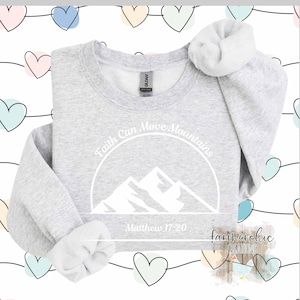 Faith Can Move Mountains PNG | Matthew 17:20 Scripture Digital Download | Christian Inspirational Sublimation Design