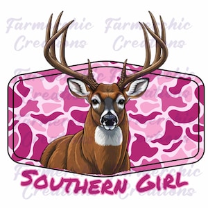 Southern Girl Deer Camo PNG: Pink Camo Hunting Design (Digital Download