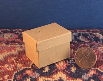 kit of eight miniature cardboard storage banker boxes in 1:12 scale