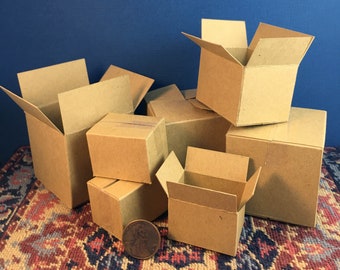 kit of 9 cardboard moving boxes in 3 different sizes in 1 12 scale