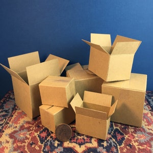 kit of 9 cardboard moving boxes in 3 different sizes in 1 12 scale