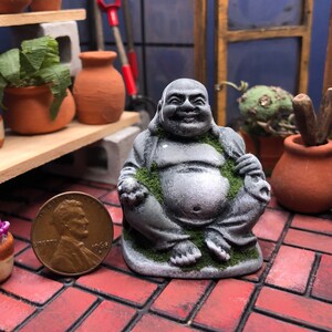miniature sitting Hotei Budda garden art in 1:12 scale