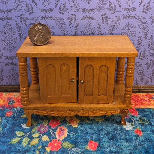 miniature columned sideboard or tv stand in 1:12 scale