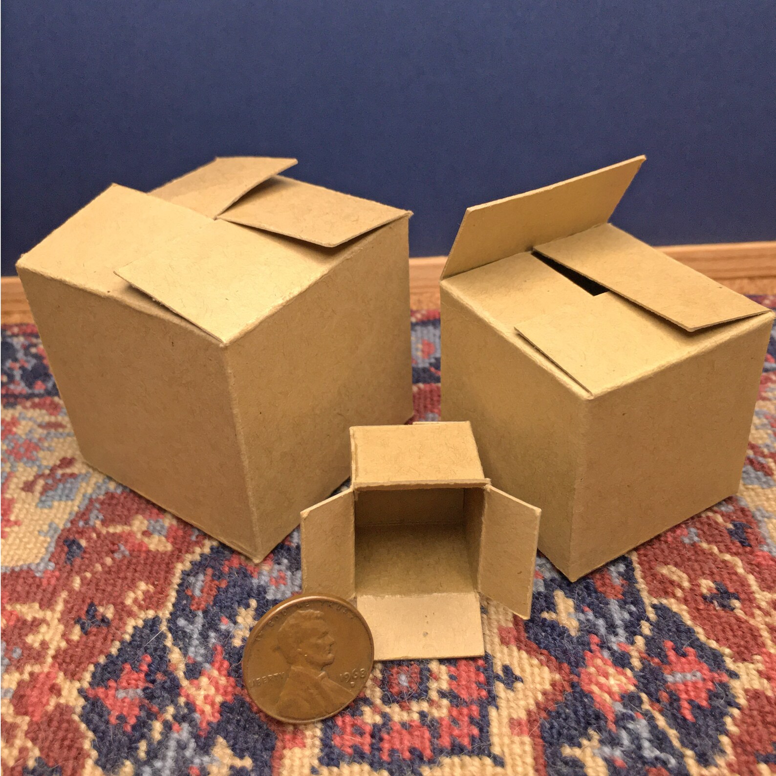 9 Square Cardboard Moving Boxes in 3 Different Sizes Kit in Etsy