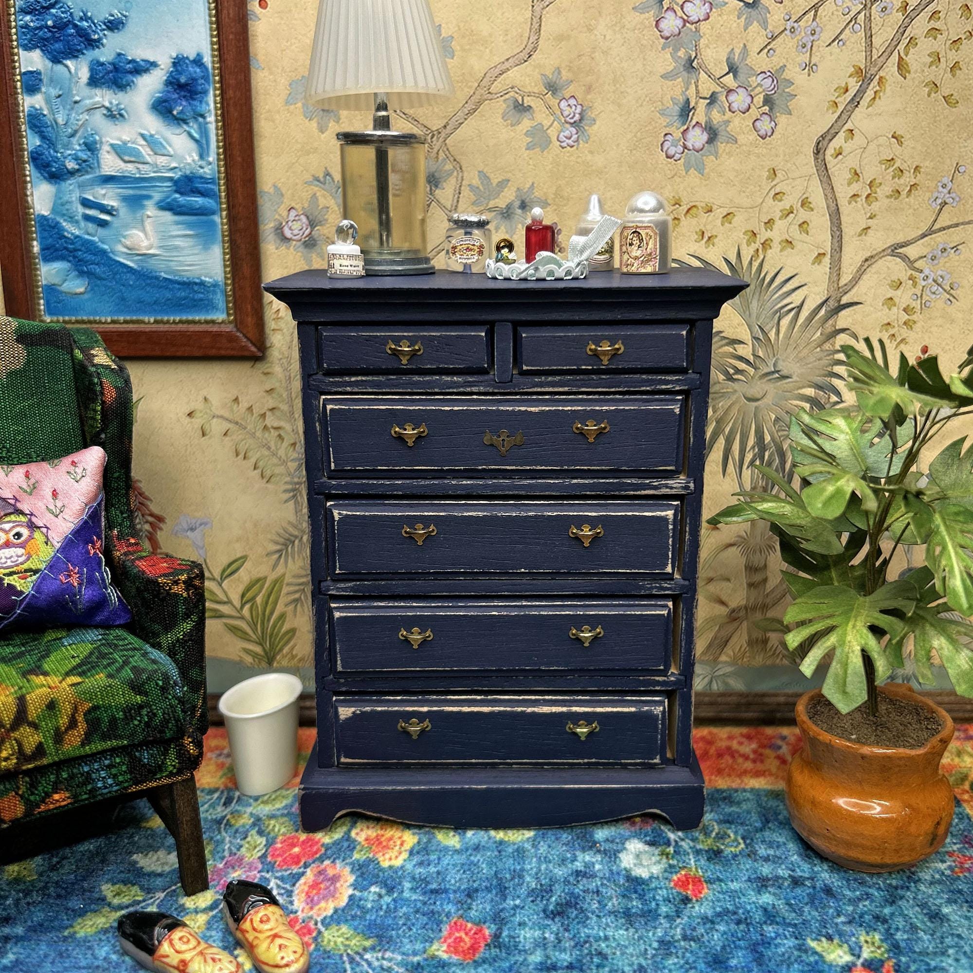 Blue Distressed Dresser - Etsy