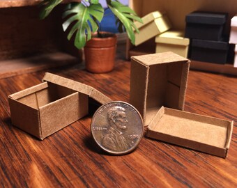 kit of 8 miniature cardboard boxes for shoes photos storage in 1:12 scale