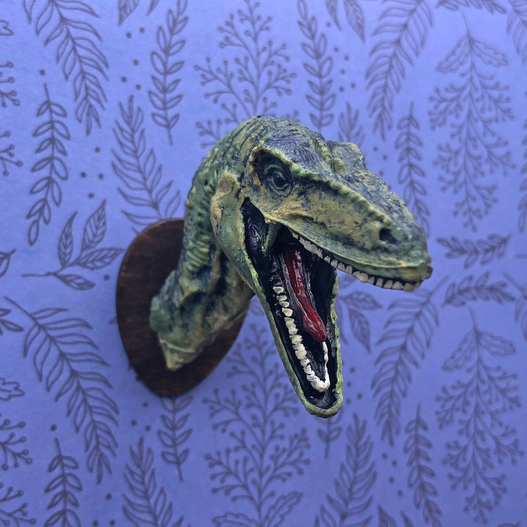 Miniature Velociraptor Head Wall Mount Taxidermy in 112 Scale Etsy