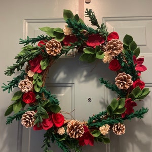 Flowers and Foliage Christmas Wreath