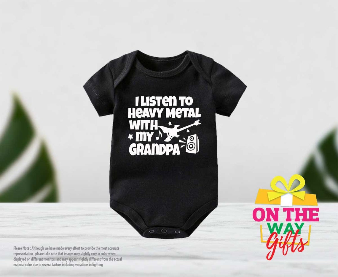 Funny Grandpa Baby Onesies® I Listen to Heavy Metal With My Etsy
