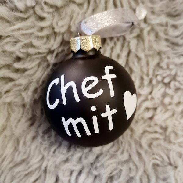 Individuelle Weihnachtskugel *Chef mit Herz* Geschenkanhänger,Wichtelgeschenk, Advent, Weihnachtspräsent