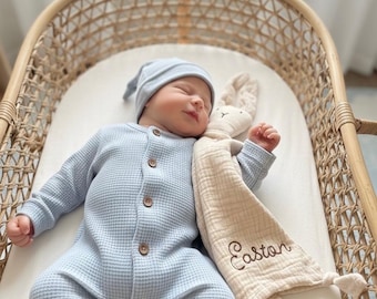 Personalized Baby Lovey Blanket | Custom Embroidered Security Blanket | Baby Shower Gift | Newborn Comfort Lovey | Name Blanket