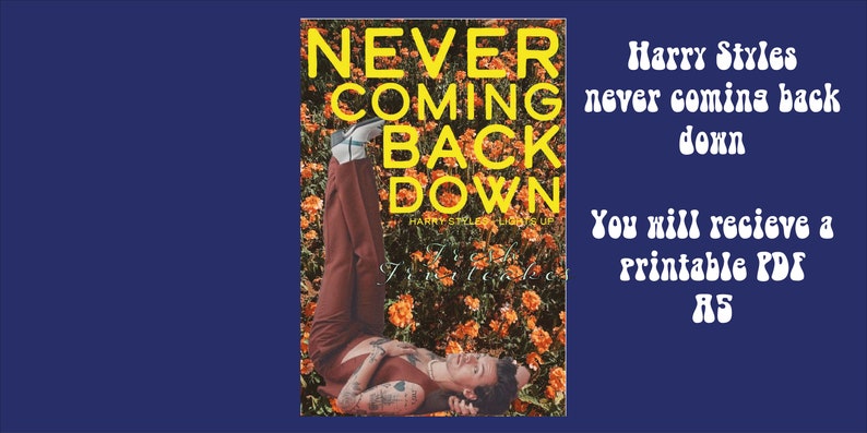 Never coming back down print Harry Styles