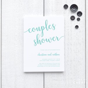 PRINTABLE Couples Shower Invite Template Mint Green Editable Custom ...