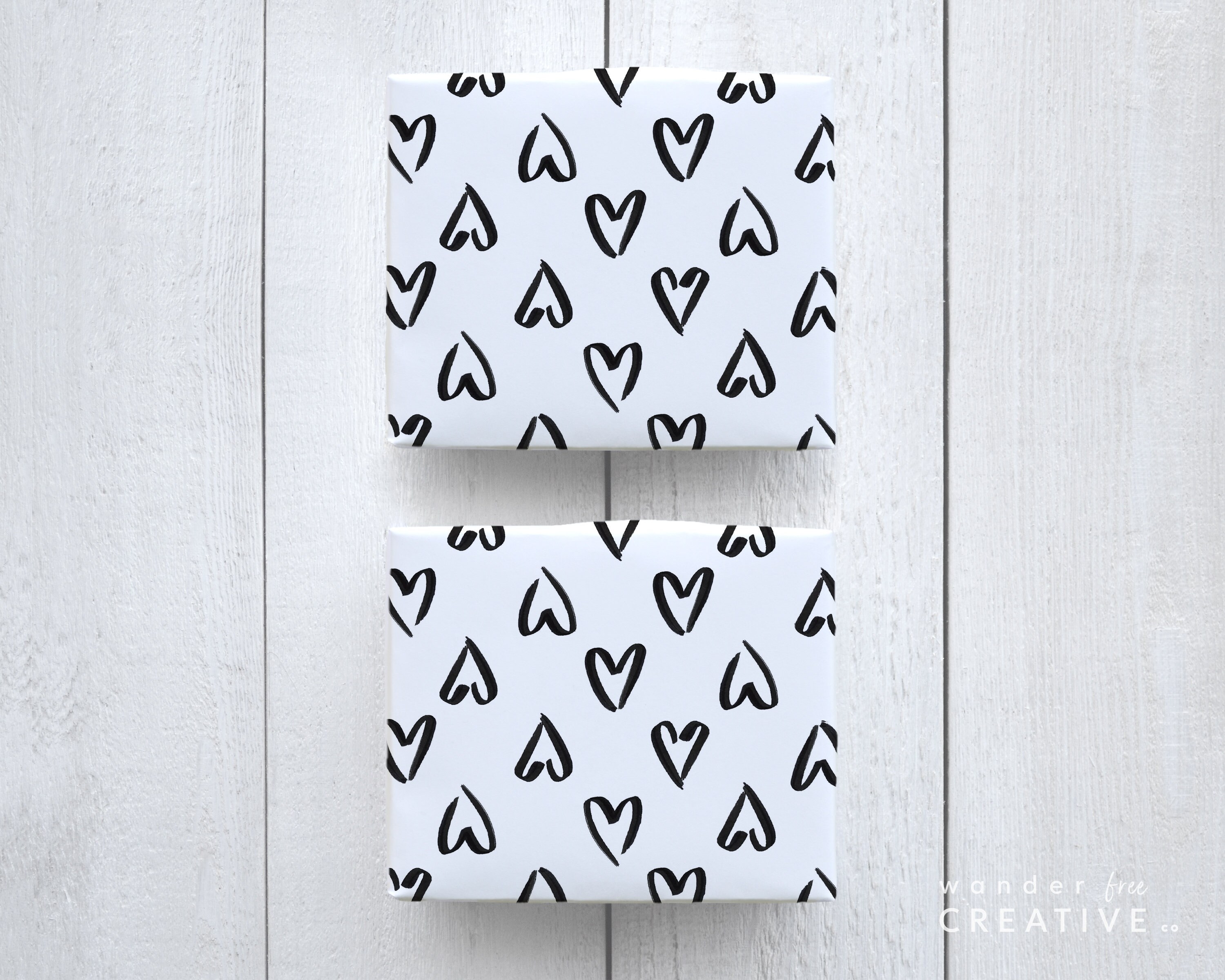PRINTABLE Heart Wrapping Paper Wedding Gift Wrap Heart Etsy