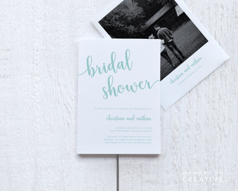 PRINTABLE Bridal Shower Invite Template Mint Green Etsy Canada