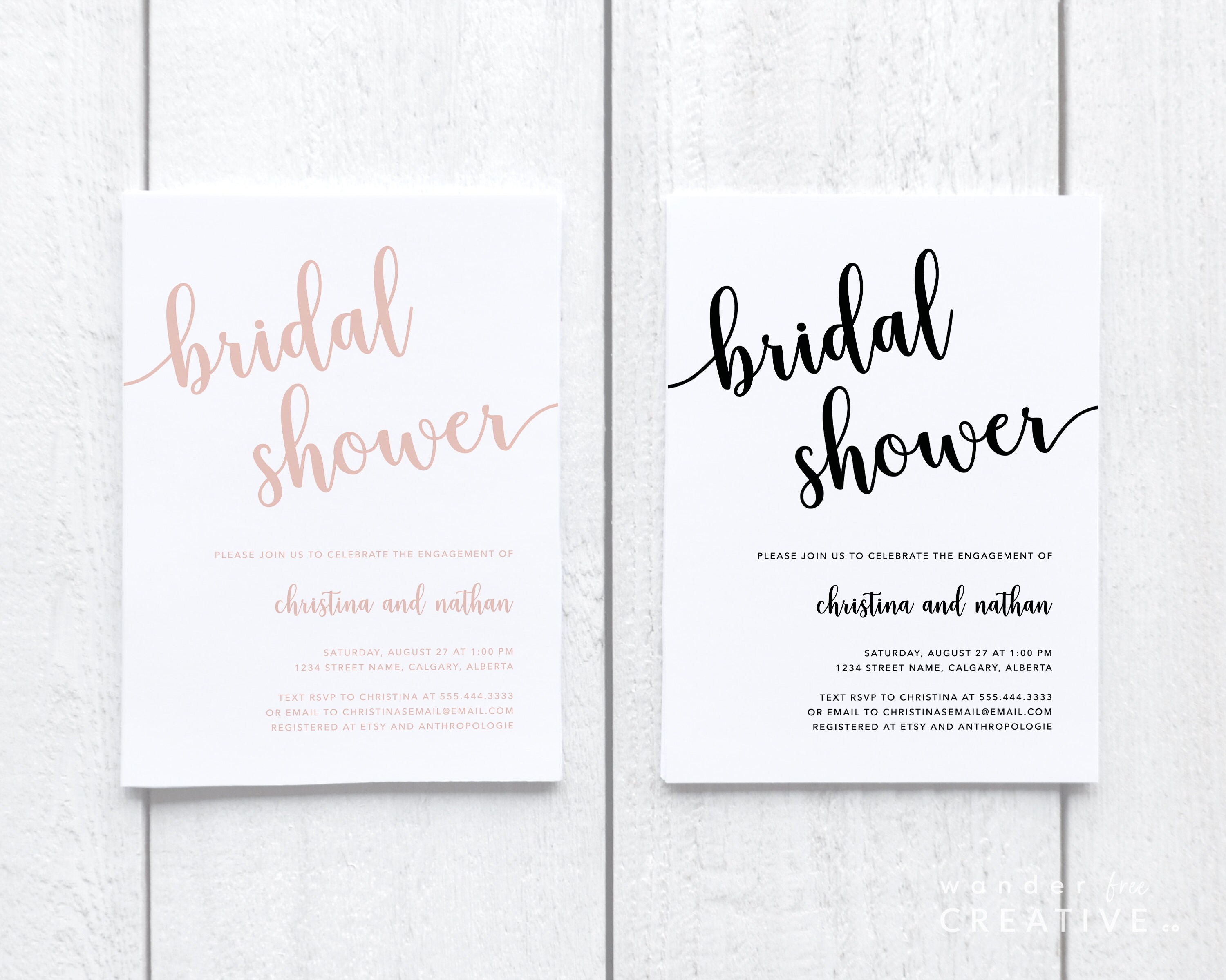 PRINTABLE Bridal Shower Invite Template Mint Green Etsy Canada