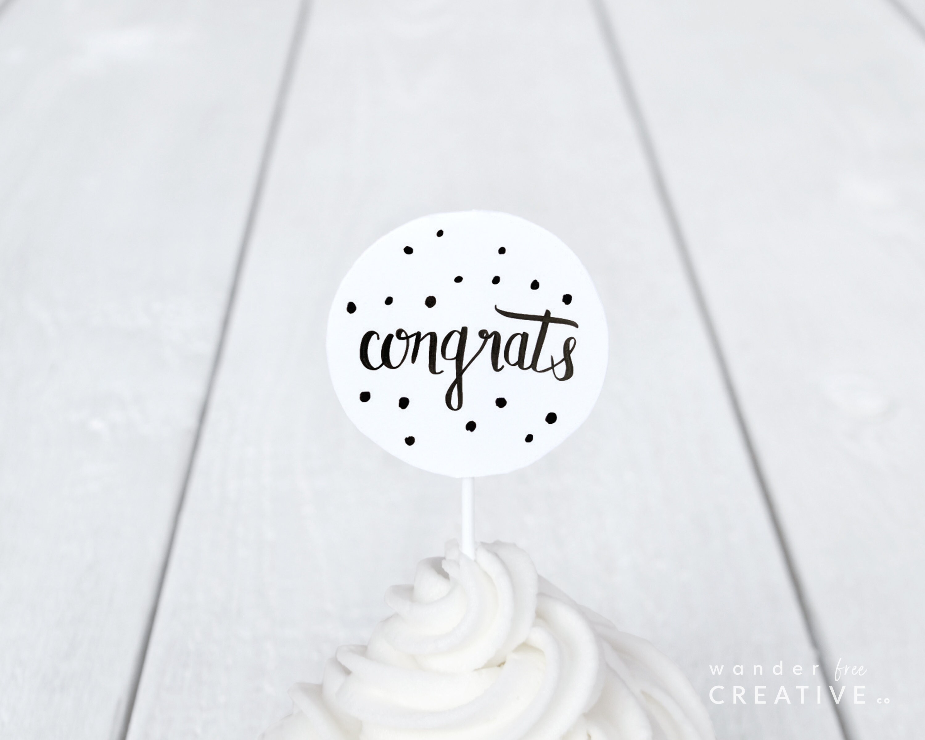 PRINTABLE Cupcake Toppers Congratulations Cupcake Topper Etsy Canada
