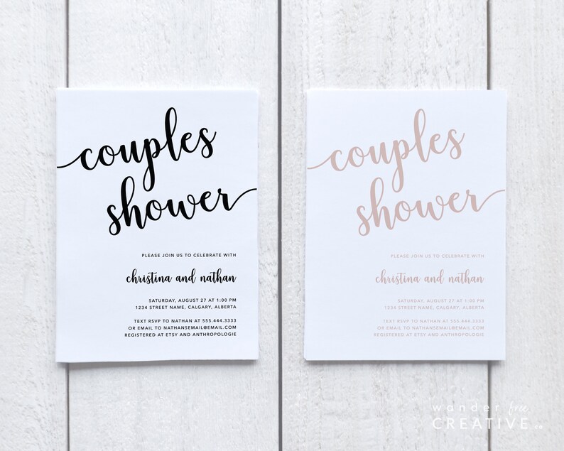 PRINTABLE Couples Shower Invite Template Mint Green | Etsy