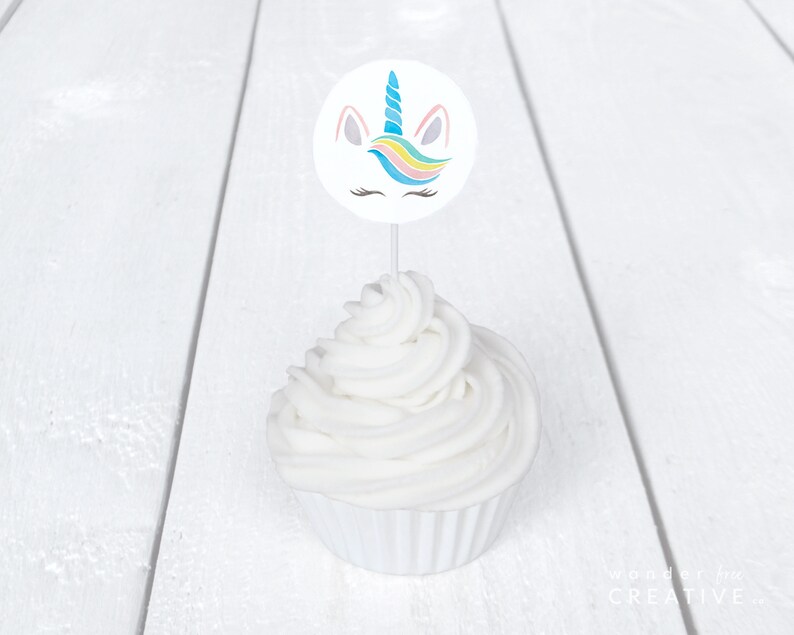 PRINTABLE Cupcake Toppers Unicorn Cupcake Topper Unicorn Etsy Canada