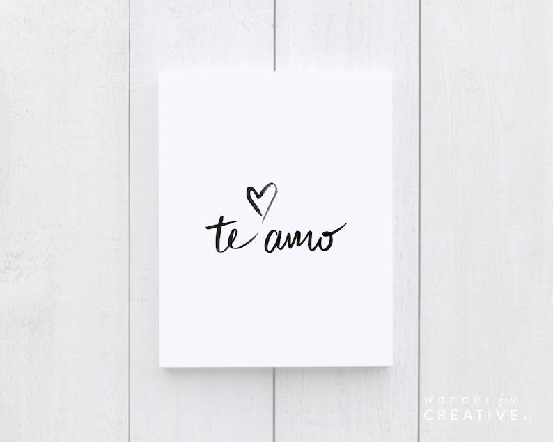PRINTABLE Te Amo Print Spanish Quote Poster Language Poster Love You