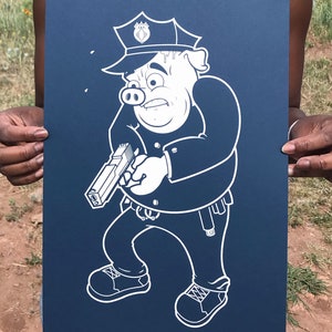 Impresión de pantalla de cerdo policía 11 "x 17"