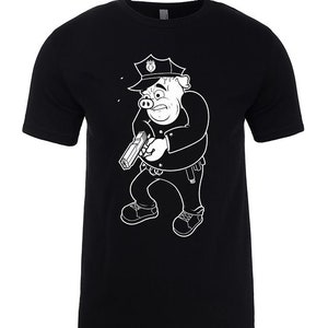 Camiseta Pig Cop, 100% algodón, camisa serigrafiada duradera de alta calidad, protesta, desfinanciar a la policía, ACAB
