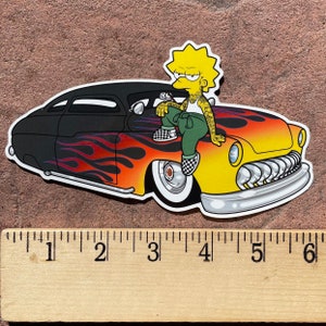 Low Lisa Simpson Hot Rod Kustom Vinyl Sticker