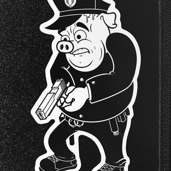 Pig Cop Protest Vinyl Graffiti Sticker Anti Police ACAB