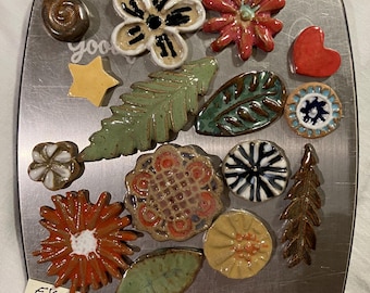 Imperfect, Handmade Botanical Stoneware leaves and flowers-reduced price seconds- limited collections-DIY Craft-DGrahamPottery