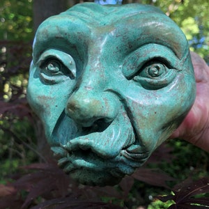 Wall and Garden Art, Character Portrait Sculpture, Collectable series, handmade, ceramic guardian,   DGrahamPottery