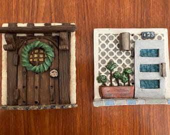 Whimsical Elf and Fairy Doors, indoor, Outdoor garden, Ceramic handmade sculptures, DGrahamPottery