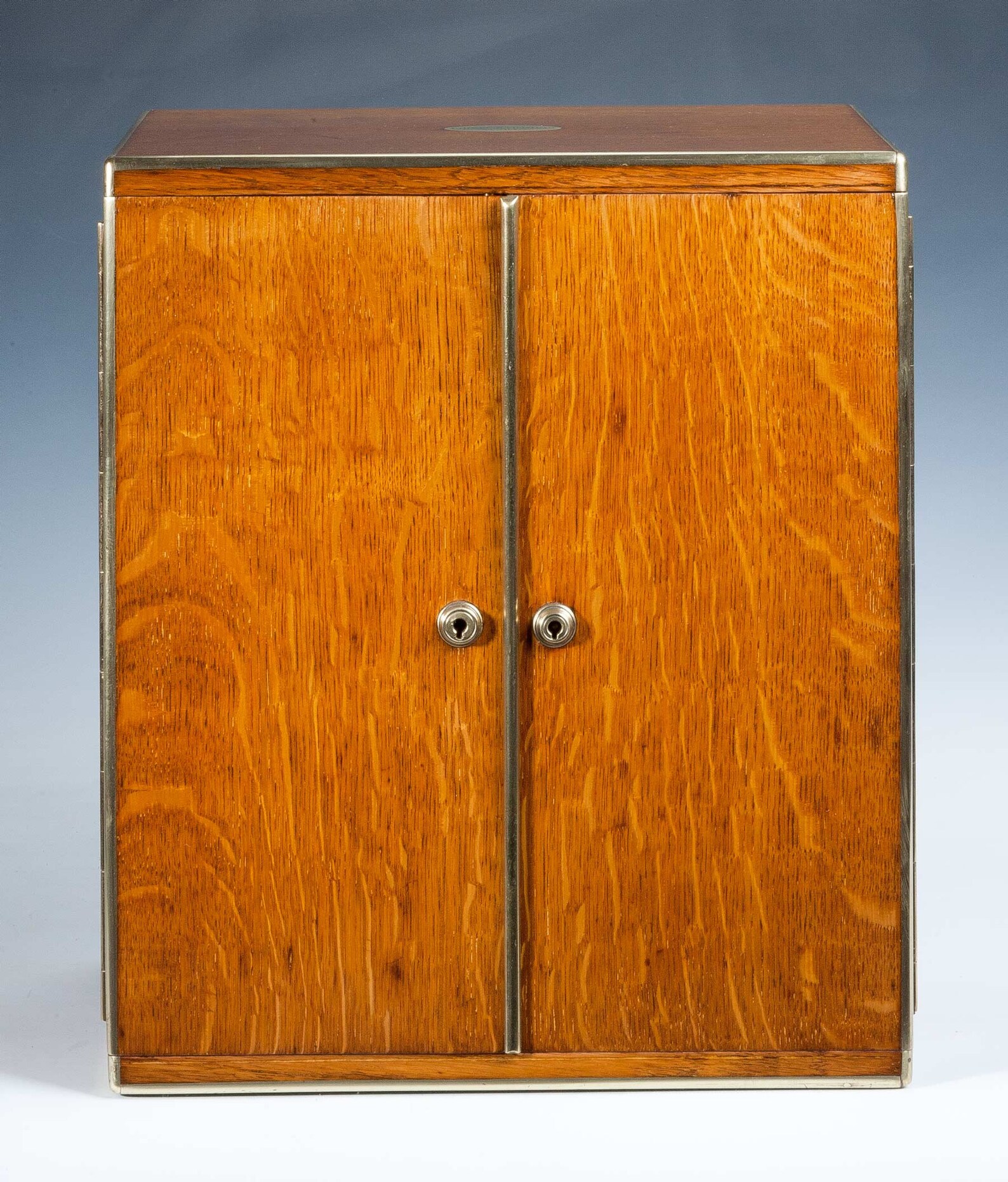 19th Century Antique Oak & Brass Humidor Etsy