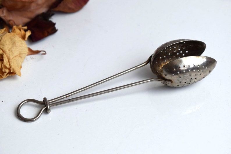 Vintage Tea Metal Spoon Brewing Tea Strainer Kitchen Utensils Etsy